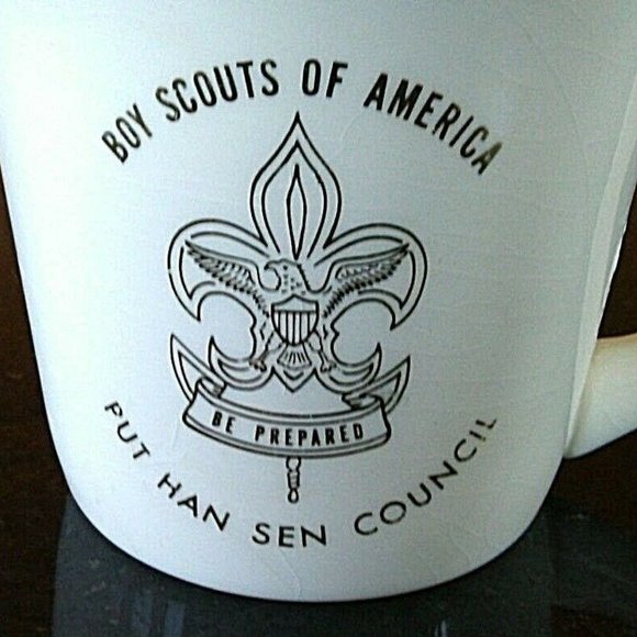 Vintage BSA Boy Scouts of America Coffee Mug Gold Trim Cup Put Han Sen Council - Picture 6 of 16